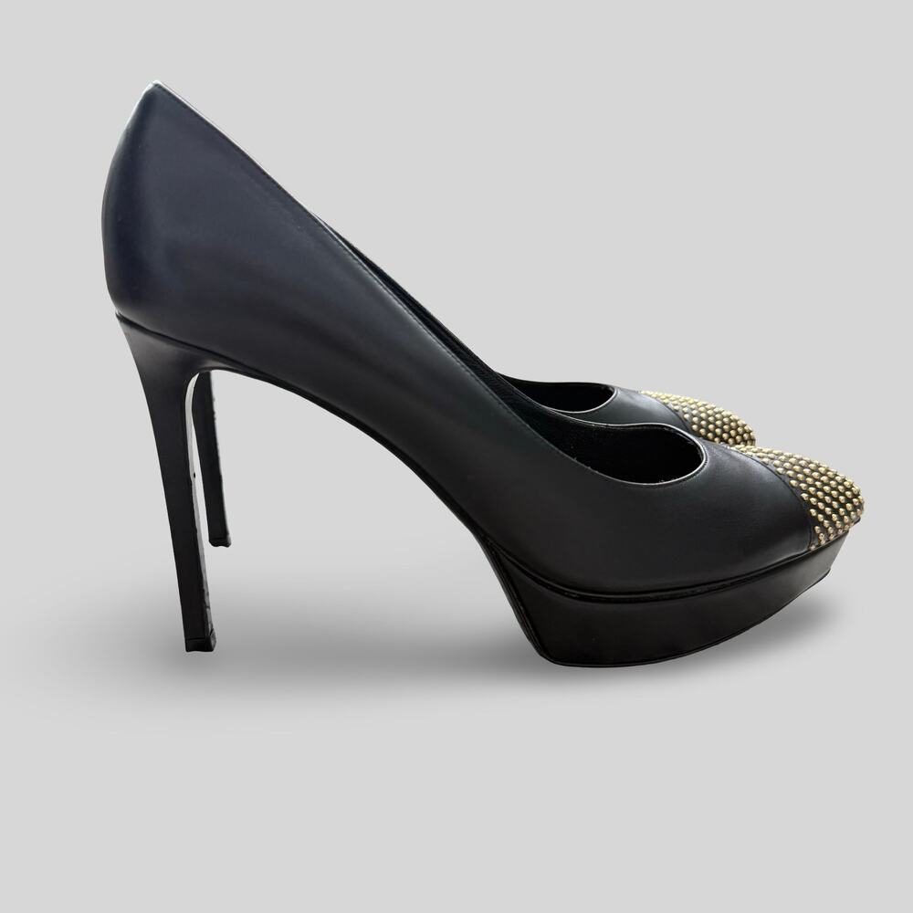 Saint Laurent Janis Studded Platform Pumps - Picture 2 of 8